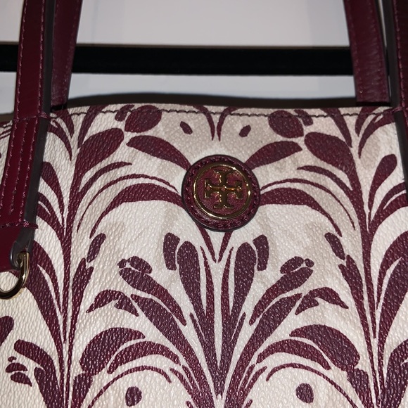 Tory Burch Tote 💗🎀💕🎀 LEATHER TRIM DUAL SHOULDER STRAPS CANVAS LINING - Picture 3 of 7